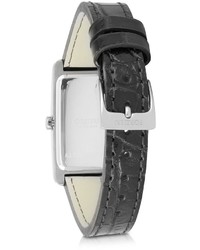 Forzieri Andromeda Steinless Steel Watch Wcroco Embossed Leather Strap