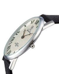 Valentino Rudy Round Face Leather Strap Watch