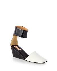 Reed Krakoff Bicolor Patent Leather Wedge Pumps White Black