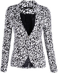 ChicNova Skinny Leopard Print Blazer With Vent To Reverse