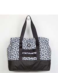 White and Black Leopard Canvas Bag