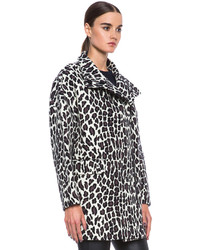 MSGM Animalier Wool Coat In Leopard