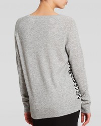 Bloomingdale's C By Cheetah Silk Front Cashmere Sweater