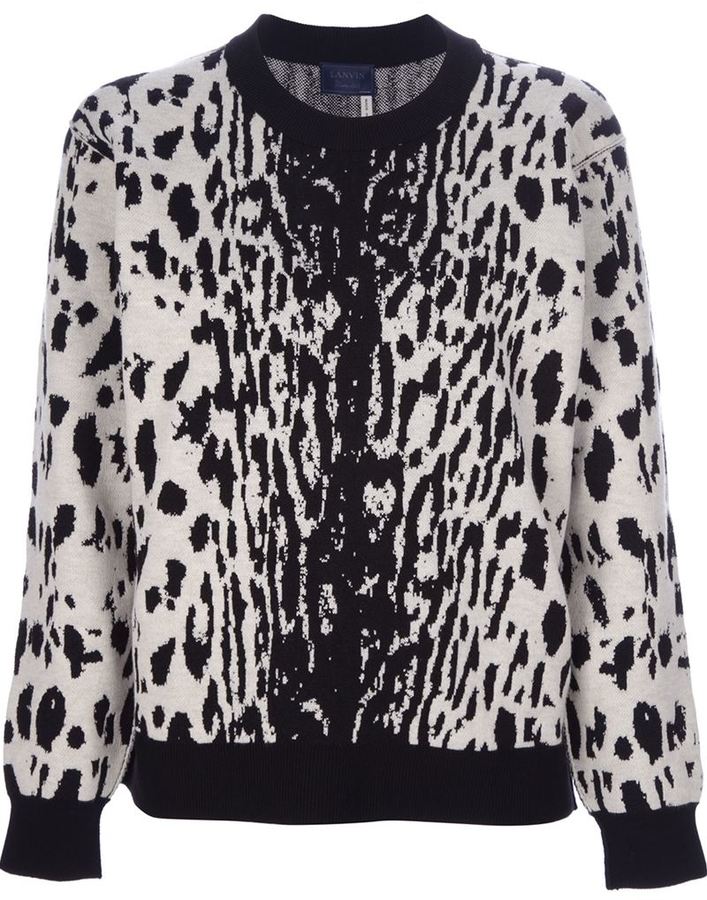 Lanvin Jacquard Leopard Print Sweater, $1,585 | farfetch.com | Lookastic