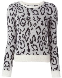 Saint Laurent Leopard Intarsia Sweater
