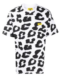 White and Black Leopard Crew-neck T-shirt