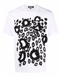Black Comme Des Garçons Leopard Print Cotton T Shirt
