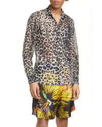 Dries Van Noten Curzon Leopard Print Button Up Shirt