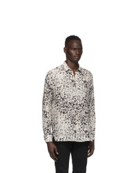 Saint Laurent Off White And Black Spotted Shirt