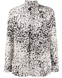 Saint Laurent Snow Leopard Print Shirt