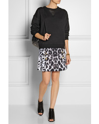 Versus Leopard Print Cady Mini Skirt