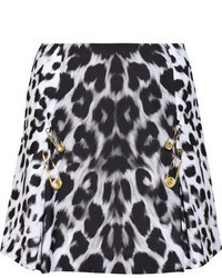 Versus Leopard Print Cady Mini Skirt