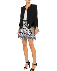 Versus Versace Pleated Leopard Print Crepe Mini Skirt