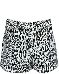 Boohoo Macie Leopard Print Roll Hem Safari Style Shorts