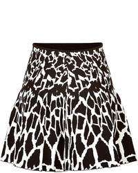 Roberto Cavalli Intarsia Knit Animal Print Skirt