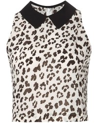 Muveil Leopard Print Cropped Top