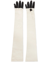 Gucci Rosa Patent And Textured Leather Gloves