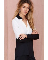 Nasty Gal Off The Block Color Block Blouse