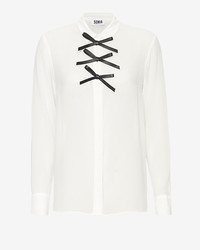 Sonia Rykiel Sonia By Leather Bow Blouse