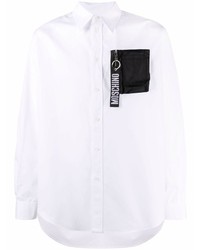 Moschino Logo Zip Pull Pocket Shirt