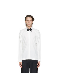 Homme Plissé Issey Miyake White And Black Tuxedo Shirt