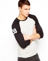 Asos 34 Sleeve T Shirt With Contrast Printed Sleeve
