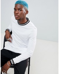 ASOS DESIGN Asos Long Sleeved T Shirt With Contrast Tipping In Pique