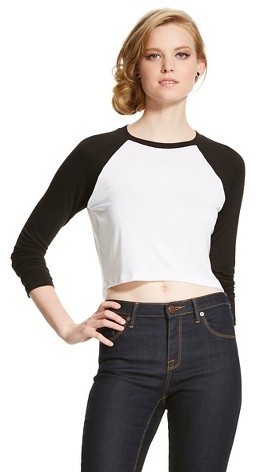 Lily Star Crop Long Sleeve Baseball T Shirt, $14, Target