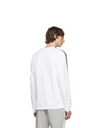 adidas Originals White 3 Stripes Long Sleeve T Shirt