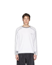 Y/Project White And Black Tulle Overlay Long Sleeve T Shirt