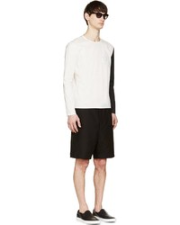 Moncler Gamme Rouge White Black Contrast Sleeve T Shirt