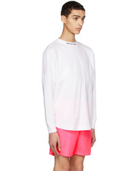Palm Angels White Bonded Long Sleeve T Shirt