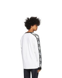 Acne Studios White Logo Stripe Long Sleeve T Shirt