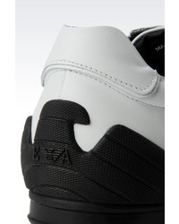 Giorgio Armani Sneaker In Calfskin With Logo