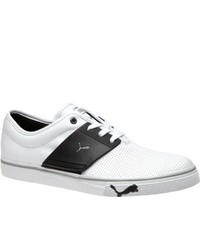 Puma El Ace Leather Whiteblackmetallic Silver Fashion Sneakers