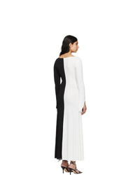A.W.A.K.E. Mode Black And White Fluted Maxi Dress