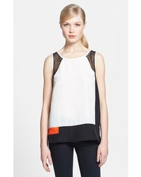 Search for Sanity Mesh Inset Colorblock Tank White Large