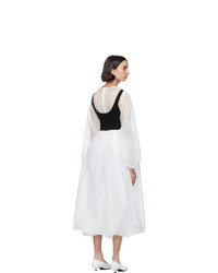 Enfold White Organdie Layered Dress