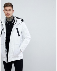 ASOS DESIGN Parka Jacket With Faux In White
