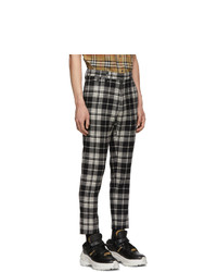 Burberry Black And White Check Serpentine Trousers