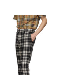 Burberry Black And White Check Serpentine Trousers