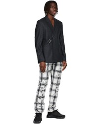 Givenchy Black White Destroyed Flannel Trousers