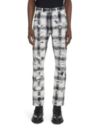 Givenchy Regular Fit Ombre Rip Repair Flannel Pants In 004 Blackwhite At Nordstrom
