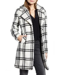 French Connection Notch Collar Faux Shearling Coat