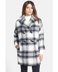 Pink Tartan Plaid Double Breasted Coat