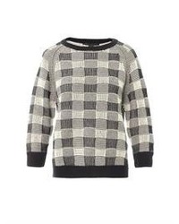 Marc by Marc Jacobs Check And Mesh Knit Sweater