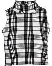 Boohoo Robyn Checked Turtle Neck Crop Top
