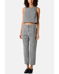 Topshop Textured Gingham Shell
