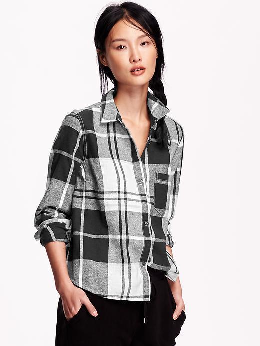 old navy black plaid shirt