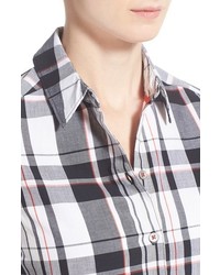 Foxcroft Plaid Roll Sleeve Shirt